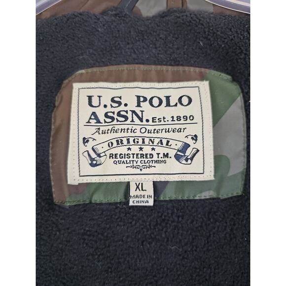 US Polo Assn ~Men's XL~ Camouflage Puffer Parka Hodie Thick Coat Have Winter. - Picture 2 of 16